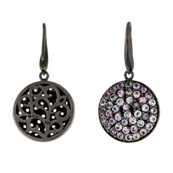 MCL BY MATTHEW CAMPBELL LAURENZA SAPPHIRE STERLING SILVER  DROP EARRINGS - Picture 6 of 9